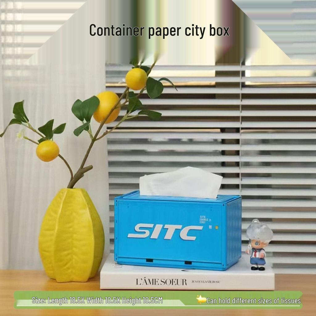 Trendy Multifunctional Tinplate Tissue Box: Creative Industrial Style Home Storage Box Ornament