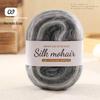 Candy-Colored Silk Gradient Tie-Dye Hand-Knitted Mohair Yarn with Metallic Thread