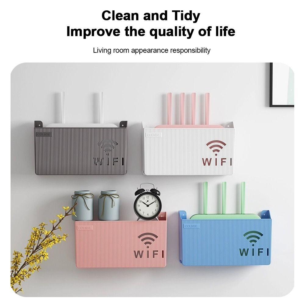 Cable Organizer TV Set-top Organizer Box Wall Mounted Wireless Wifi Router Shelf Living Room