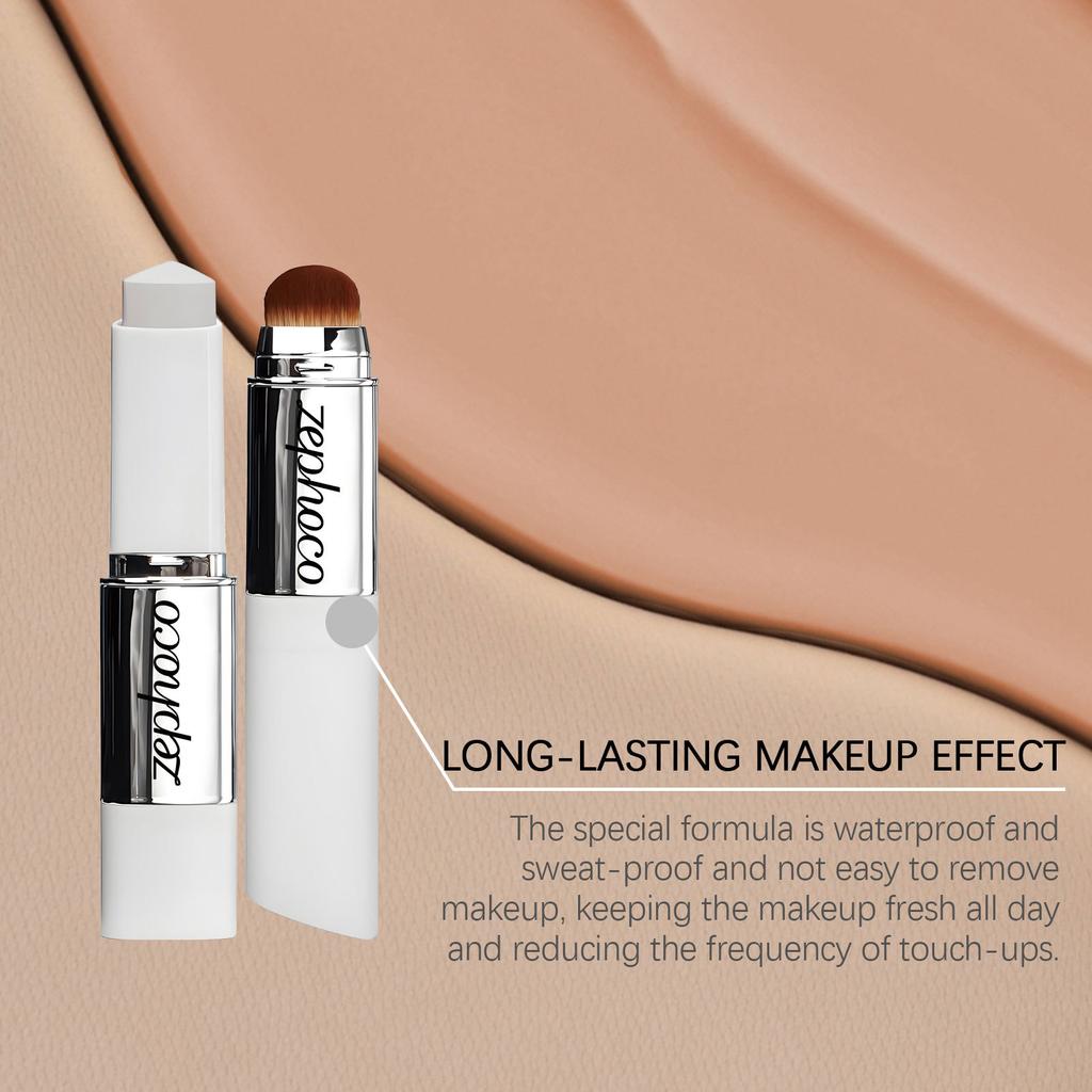 2-in-1 Color-Changing Foundation Stick Liquid Hydrating Matte Concealer Lightweight Moisturizing Brightening Translucent Makeup
