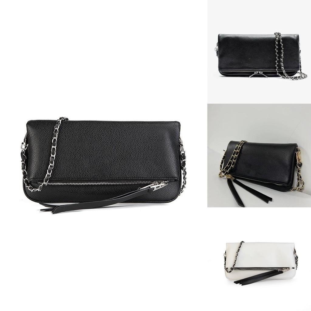 Solid Color Crossbody Bag With Chain And Foldable Design For Women