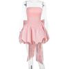Sexy Backless Big Bow Dress Tube Top Dress Women, New European and American Models Have Short Temperament
