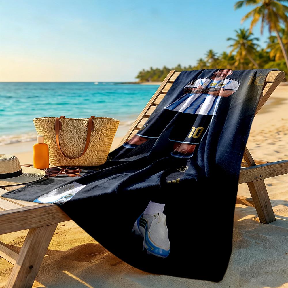 Messi Beach Towel Soft Durable Quick-Dry Comfortable Lightweight Suitable for Sports, Travel, Swimming, Yoga, Bathroom, Beach, And Pool