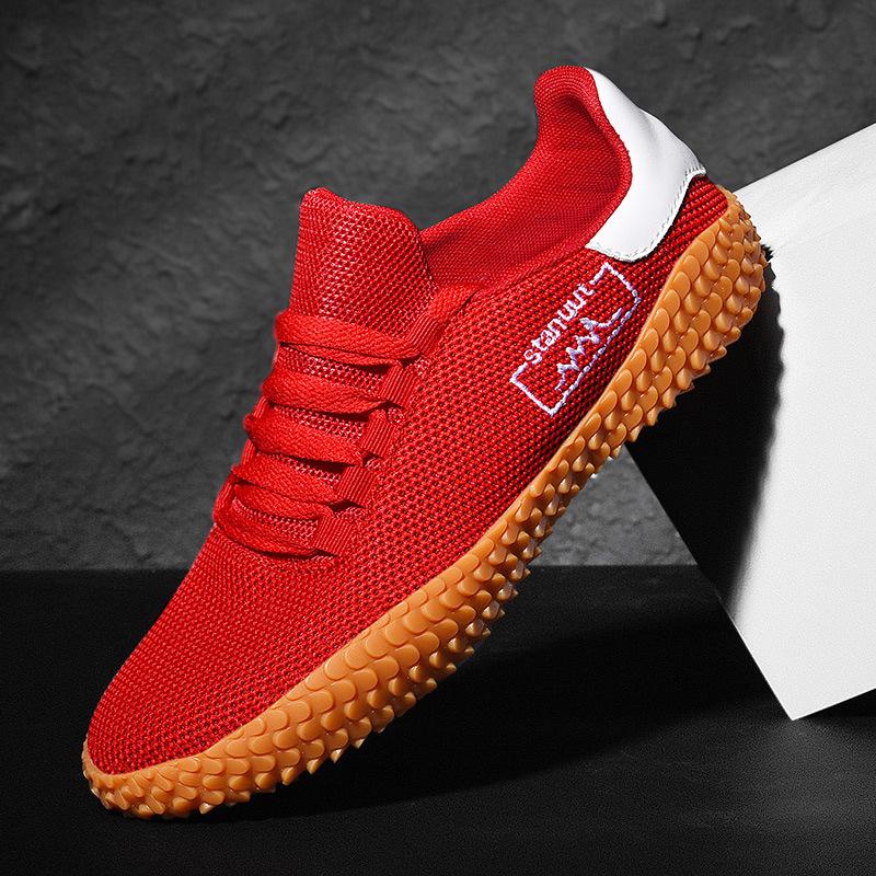 Spring And Summer Mesh Shoes Sports Casual Shoes Men's Trendy Shoes Breathable Mesh Panel Shoes Men's White Soft Sole Mesh Shoes