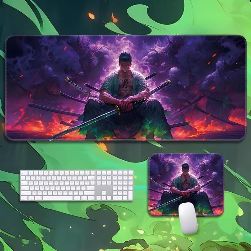 High Quality Roronoa Zoro ONE PIECE Leather Mouse Pad Oversized Small Cartoon Office Game E-sports Computer Keyboard Pad Table Mat Animation Periphery