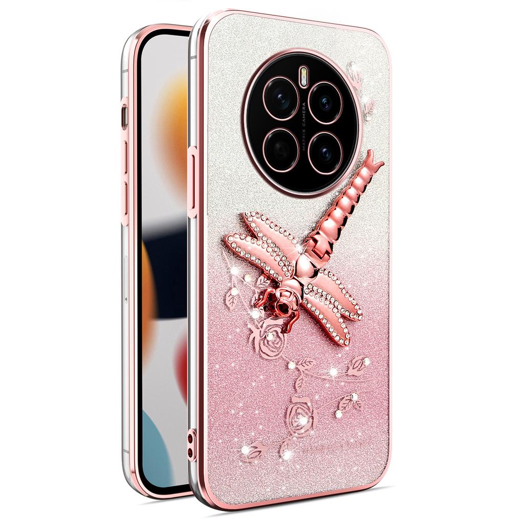 KADEM For Honor Magic7 5G Case Dragonfly Kickstand TPU Flowers Glitter Phone Cover