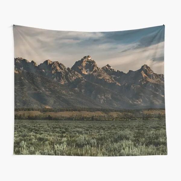 Nature Mountain Tree Tapestry Aesthetic Landscape Tapestry Green Woodland Scenery Wall Hanging for Bedroom Living Room Decor