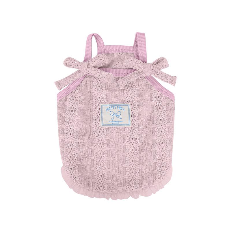 

Pet dog dog clothes summer spring summer cool mesh sling vest sweet schnauzer than bear cute cat S