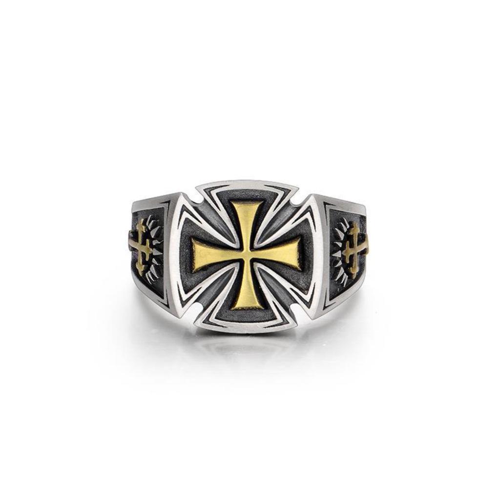 Einzigartige Kreuzringe Vintage Punk Design für Männer Frauen Nischen Statement Schmuck Verstellbarer Zeigefingerring