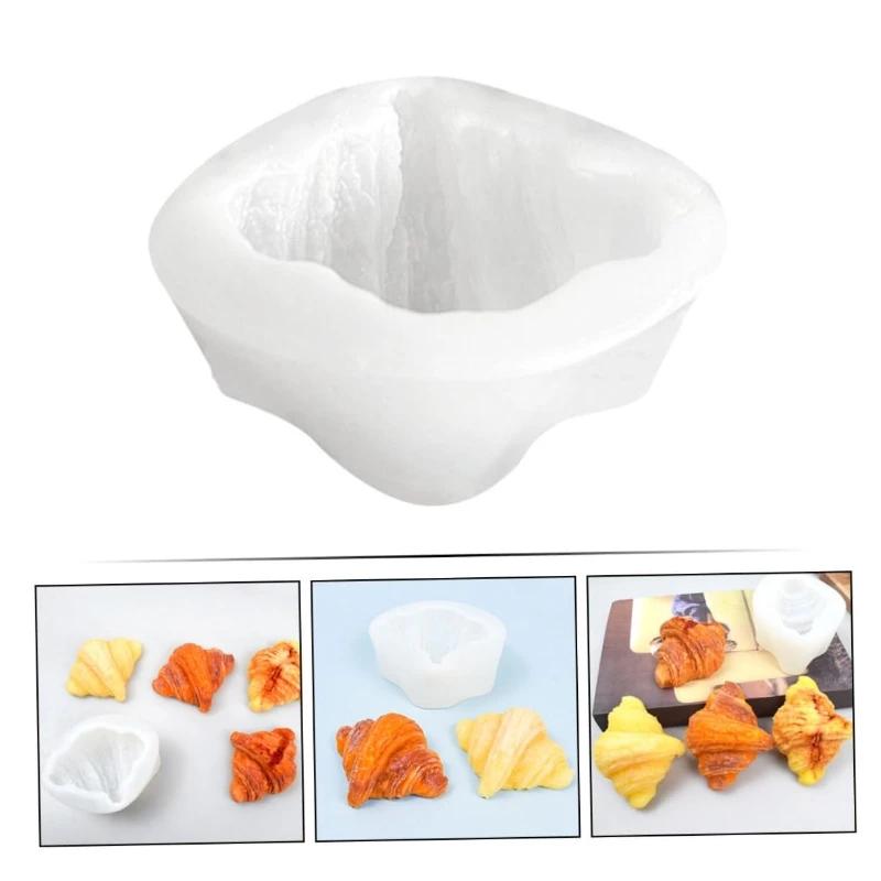Top Quality Croissant Silicone Mold 3D Croissant Bread Soap Mold Candle Mould Silicone Simulated Bread Candle Molds Soap Making