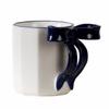 Portable 340ML Ceramic Coffee Mug Non-slip Bottom Elegant Breakfast Cup Simple Anti-scald Handle Bowknot Tea Cup Home Decoration