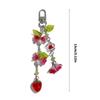 Delicate Strawberry Floral Design Keyring Lightweight Portable Bag Charm Decors Handmade Strawberry Flower Keyring