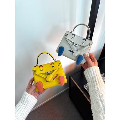 Torba Smiling Face Bag High-end Feeling Top Layer Cowhide Millennium Doll Mini Bag Cute Crossbody Bag 2025 New Women's Bag