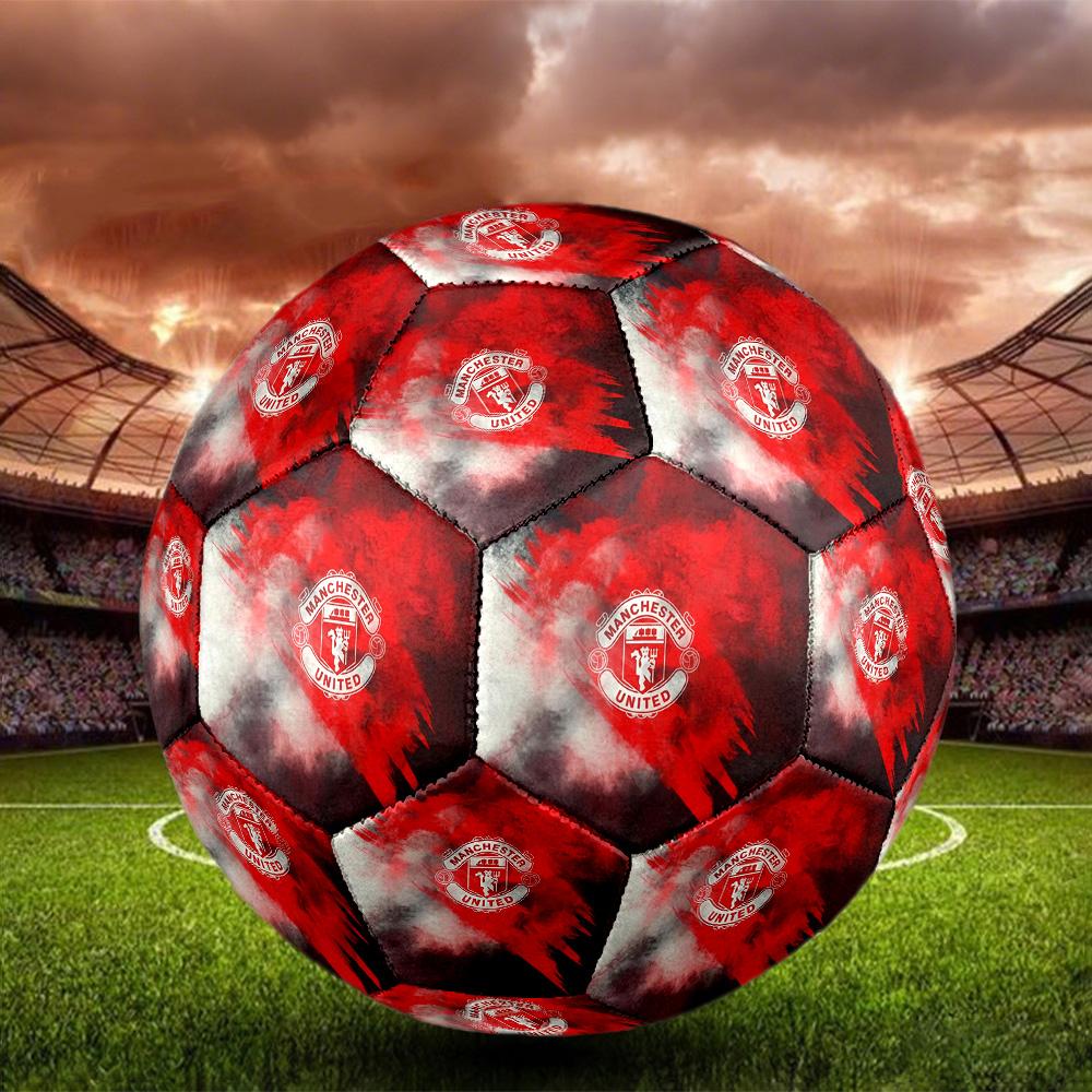 Man U logoSoccer Ball Colorful All Ages Machine Stitched PVC Competition Ready Durable High-Bounce