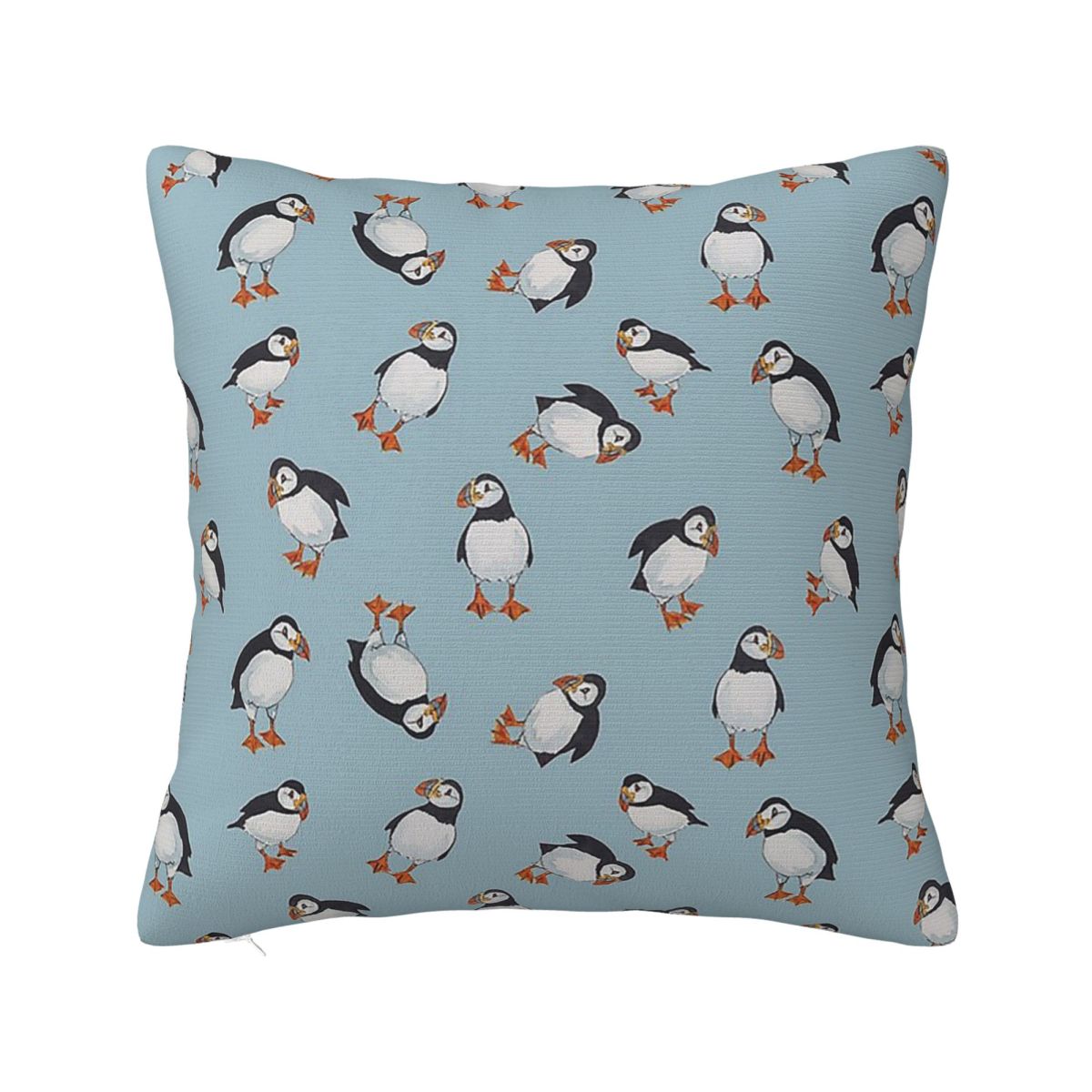 Perfectly Perfect Puffins Square Pillowcase Pillow Cover Polyester Cushion Decor Comfort Throw Pillow for Home Living Room 30x30 cm 12x12 in