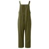Damen-Overall aus Baumwolle und Leinen, gestreift, weites Bein, Cargohose, lässiger Overall