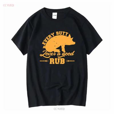 Every Butt Loves A Good Rub Funny Pig Pork BBQ T Shirt JenellPatterson Long or Short Sleeves Vintage Washed Casual Graphic
