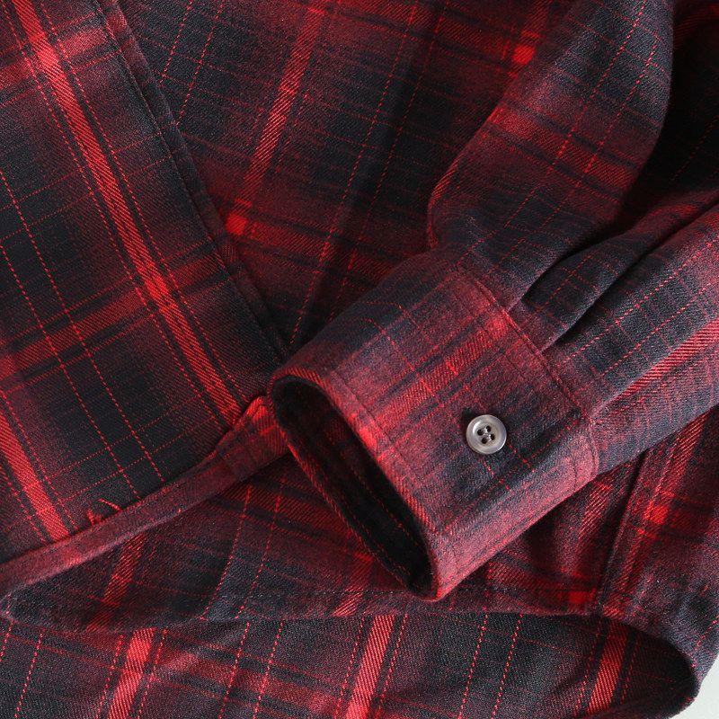 Island Country Good Goods ~ Foreign Trade Stylish Spring and Autumn Men's Long Sleeve Men's Clothing Plaid Shirts Sanding Craft All-Matching Shirt