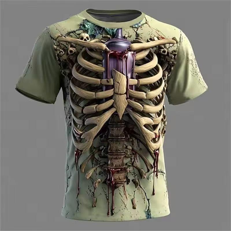 Mens Loose Fit Hooded Sweatshirt Halloween Horror Cartoon Print Long Sleeve Pullover Teens Adults