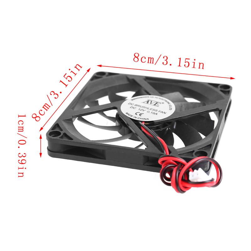 8cm Micro CPU Cooling Fan 80mm 2600rpm DC12V 0.15A 2pin Desktop Computer CPU Axial Cooler Fans Industrial Radiator 83CF