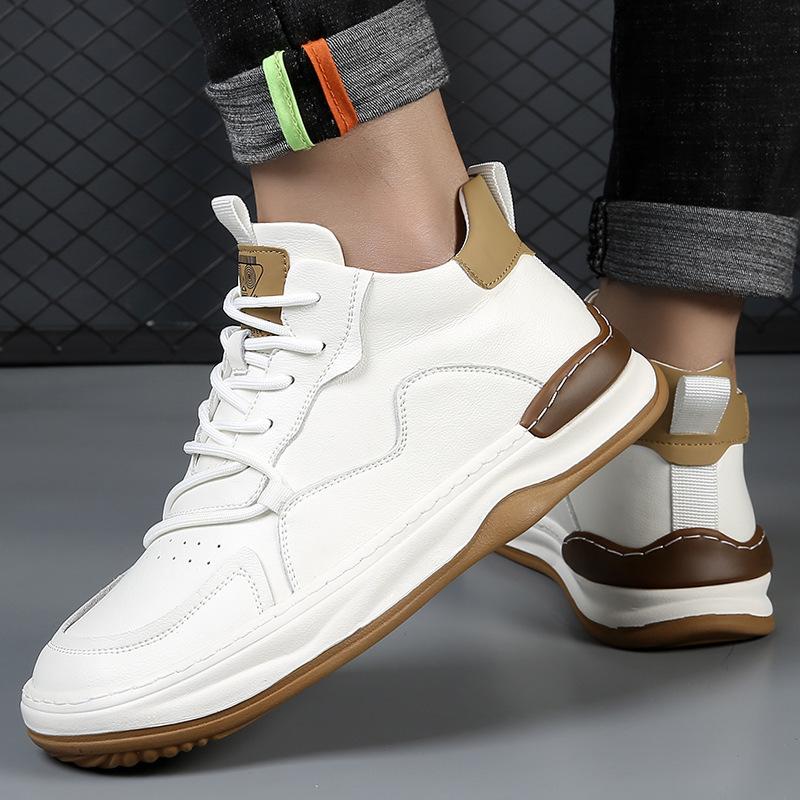 2025 autumn new men's shoes cowhide breathable European station trend versatile brown retro leather casual board shoes