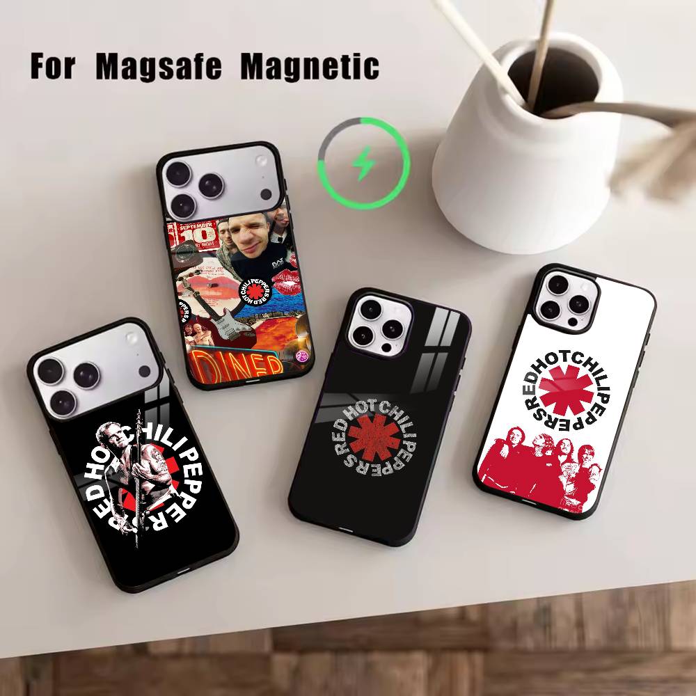 R-Red Hot Chili Peppers Phone Case For iPhone17,16,15,14,13,12,11 Plus,Pro Magnetic For Magsafe Wireless Charging