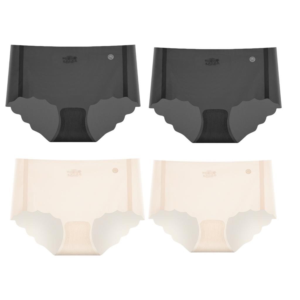 4 Stück/Set Eis-Seiden-Slips Damen-Dessous Schnell trocknend Ultradünn Nahtlos Niedrige Taille Sommer-Unterwäsche Slips