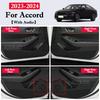 4PCS Carbon Fiber Texture Door Anti-dirty Anti-kick Pad Cover Sticker For Honda Accord 2014-   2024 Accessories