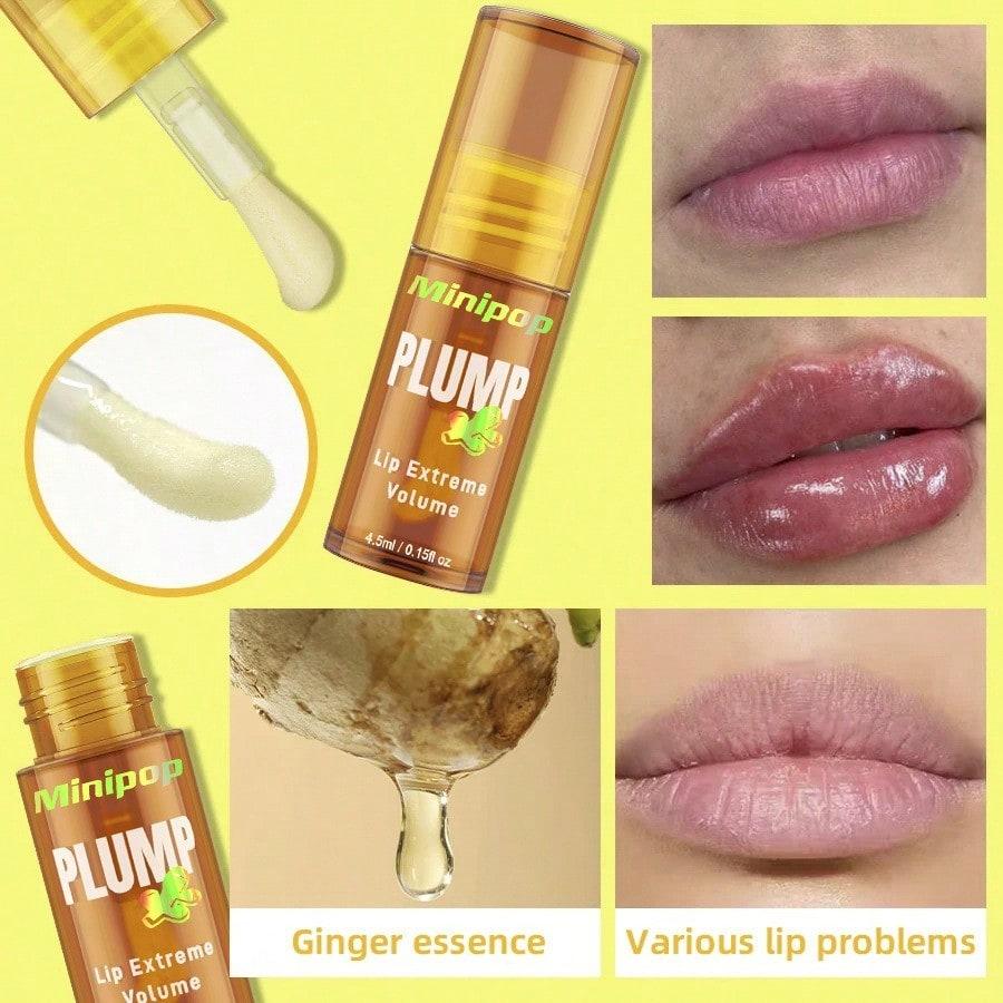 Plumping Lip Oil with Ginger & Mint for Full Lips Hydrating Moisturizing Big Lips Enhancer
