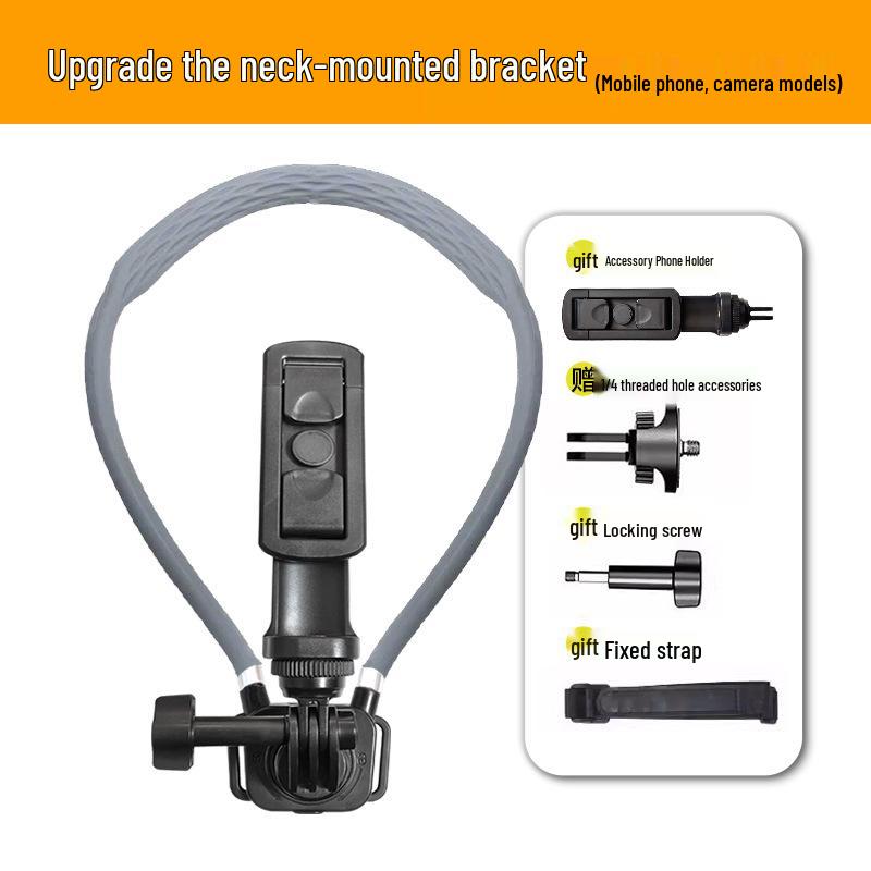 First-Person Shooting Phone Holder for Live Streaming and Outdoor Sports with Anti-Shake Neck Bracket