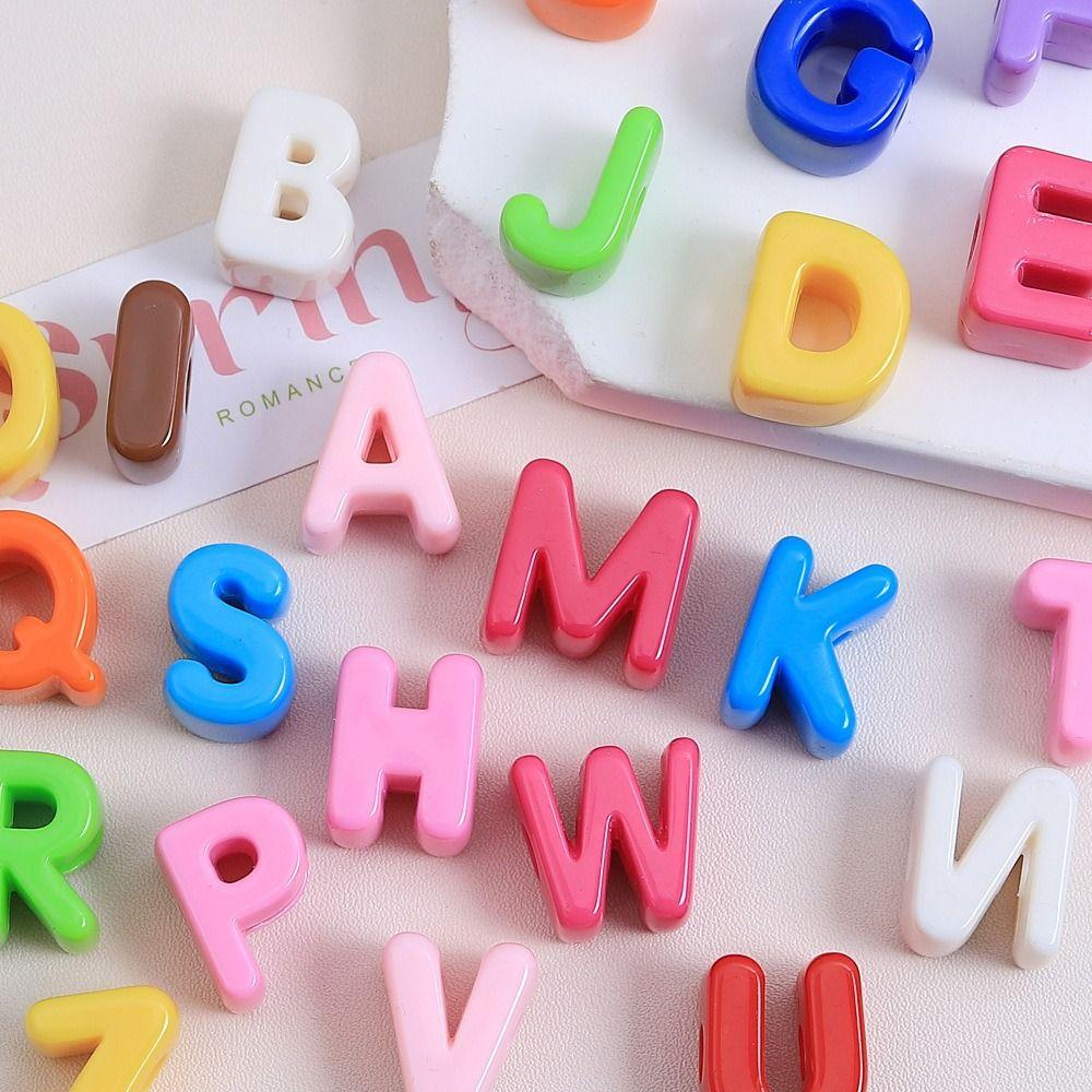 50Pcs DIY Letter Pendant Y2K Jewelry Making Charm Minimalist Acrylic Pendant  Jewelry Accessories