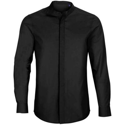 NEOBLU Herr Poplin Bart Mao Krage Långärmad Formell Skjorta