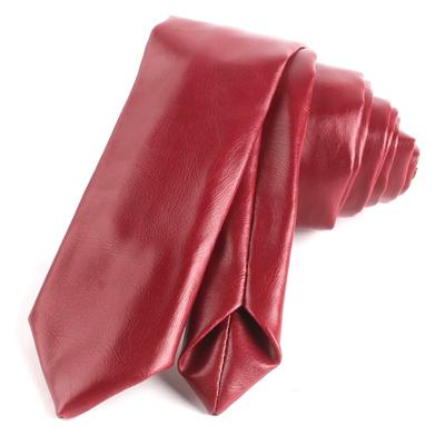 Classic Retro PU Leather Ties Casual Versatile JK Necktie Solid Color 5.5cm Wide Narrow Tie Unisex