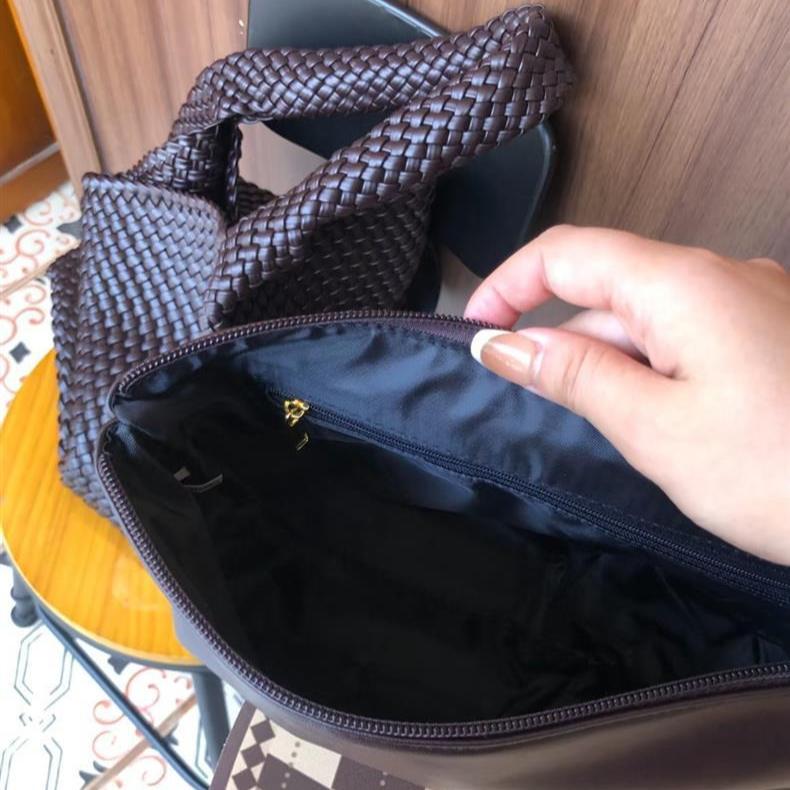New Women's Handbag Large-capacity Handwoven Bag Shoulder Bag Women's High-end Versatile Commuter 2 set Bag Slack Tote Bag