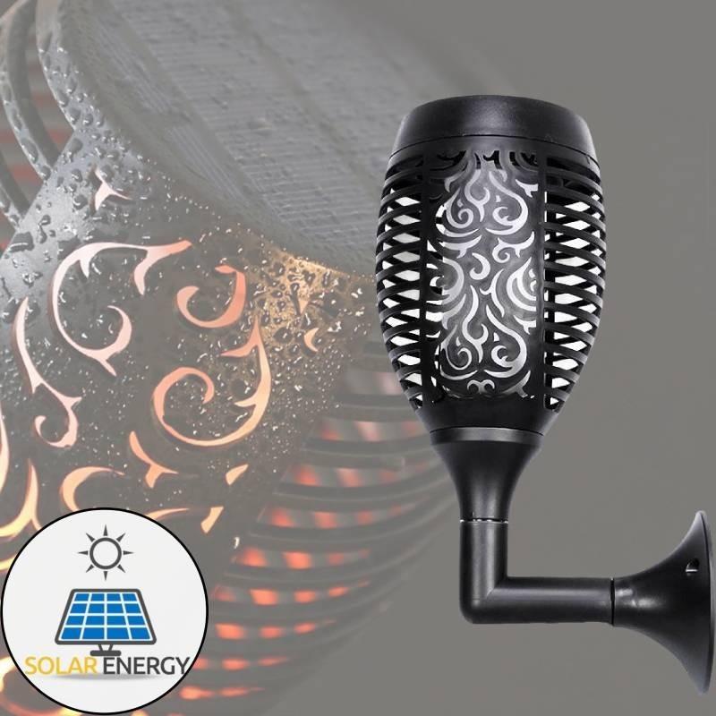 Outdoor Solar Flame Light Led Wall Torch Decoration For Patio And Garden Eu Certified