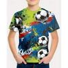 Boys 3D Football T Shirt Tee Short Sleeve Summer Spring Fashion Basic Kids 4-12 Years Crew Neck Outdoor Casual Daily Regular Fit