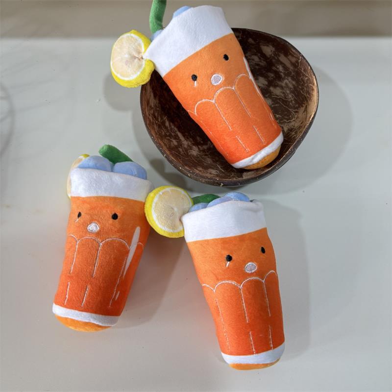 1/2Pcs Cute Creative Orange Blueberry Cold Drink Plush Doll Stuffed Toy Keychain Backpack Pendant Bag Hang Ornament Ragdoll Gift