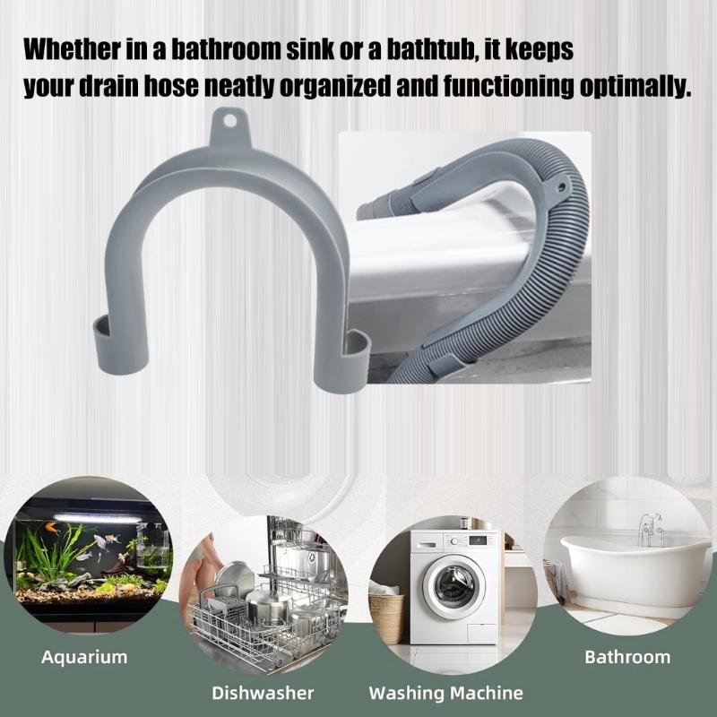 10Pcs U Shape Drain Outlet Hose Guide Assembly Drain Hose Washing Machine Dishwashers Hose Clip Hose Holder Bracket