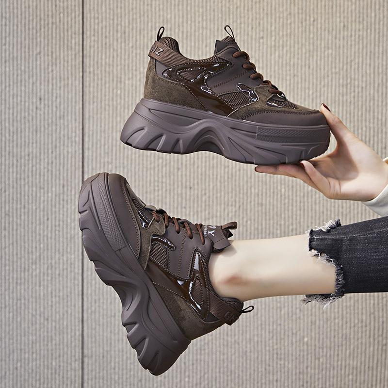 Dad's shoes increase in height ins tide year spring and autumn new thick-soled small sports and leisure shoes A11