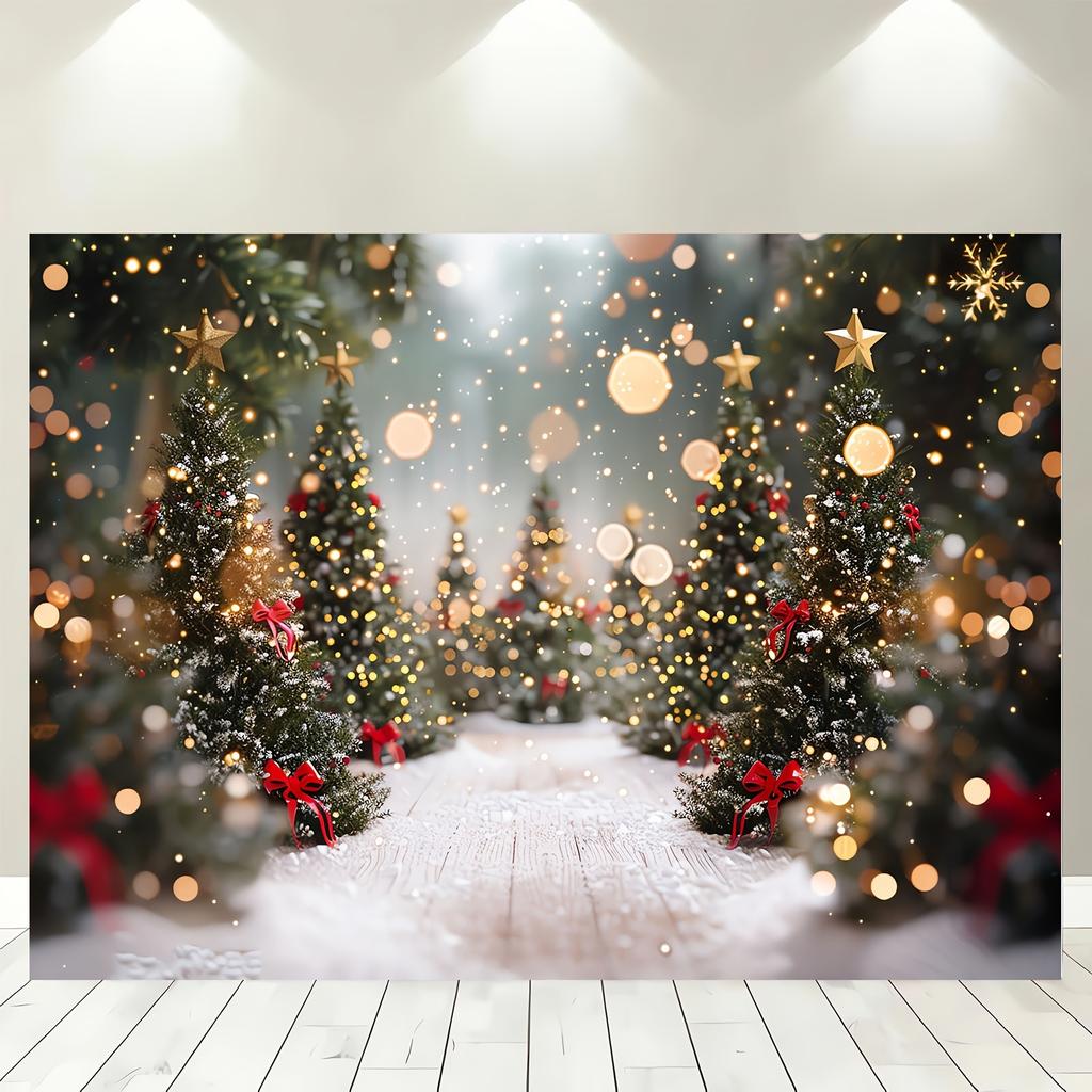 Christmas Wonderland Pine Tree Background Cloth - Suitable for Family Celebrations Birthday Parties and Photo Booths