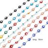Stainless Steel Religious Necklace Round Evil Eye Multicolor Enamel Silver Color Link Chain Jewelry 50cm(19 5/8") Long, 1 Piece