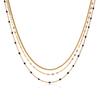 Three Layer Titanium Steel French Vintage Necklace Minimalist Design Collarbone Chain Long Lasting Jewelry