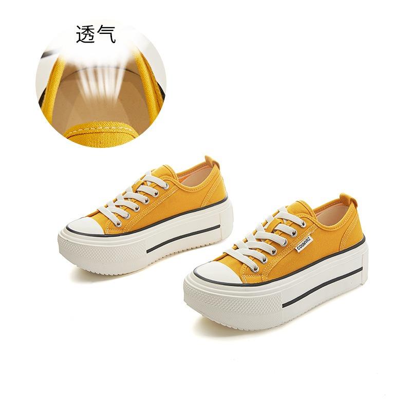 Inner Height Increase 0.5cm Insole Canvas Shoes New Casual Board Shoes Versatile Little White Shoes Women