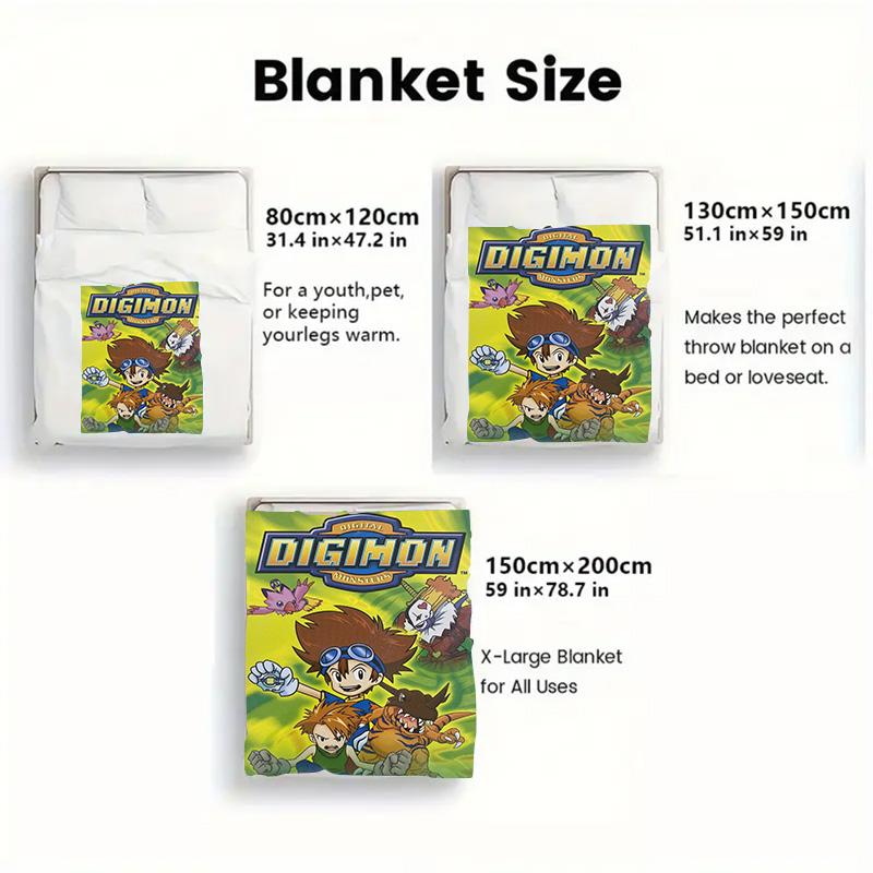 Digimon 2D Flat Pattern Flannel Blanket High quality All Seasons Warmth and Comfort Perfect for Christmas Gifts.NMT0928543