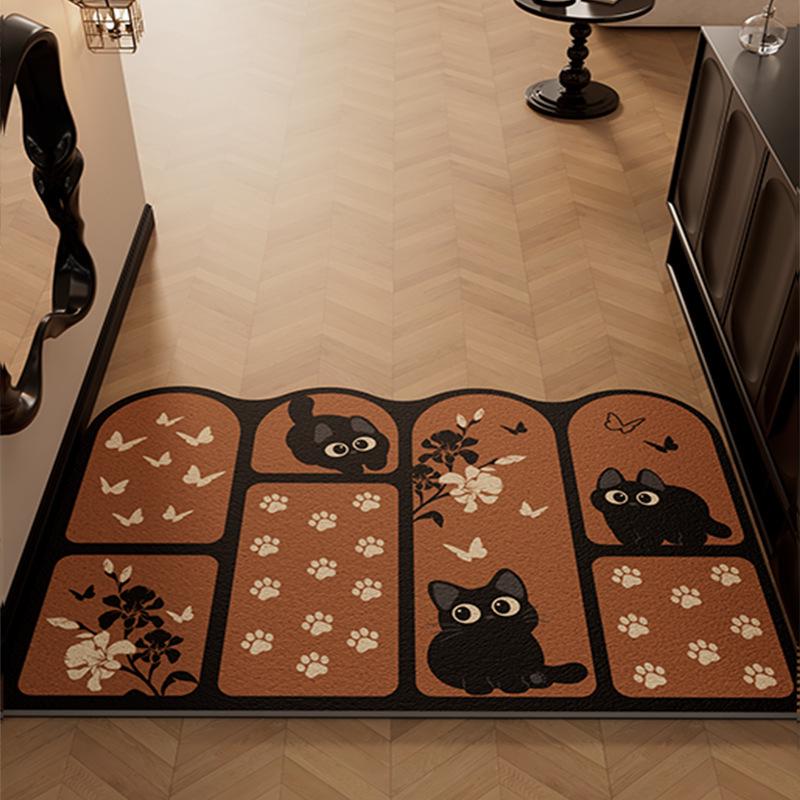 Cartoon Mimi Non-Slip Door Mat - Easy Clean, Dirt-Resistant, Cuttable Silk Loop Foot Pad for Home