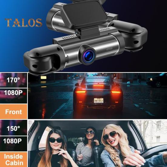 1080P Dash Cam Driving Recorder with Night Vision Loop Recording Wide-Angle Universal Easy to Install Dual Camera Dash Cam