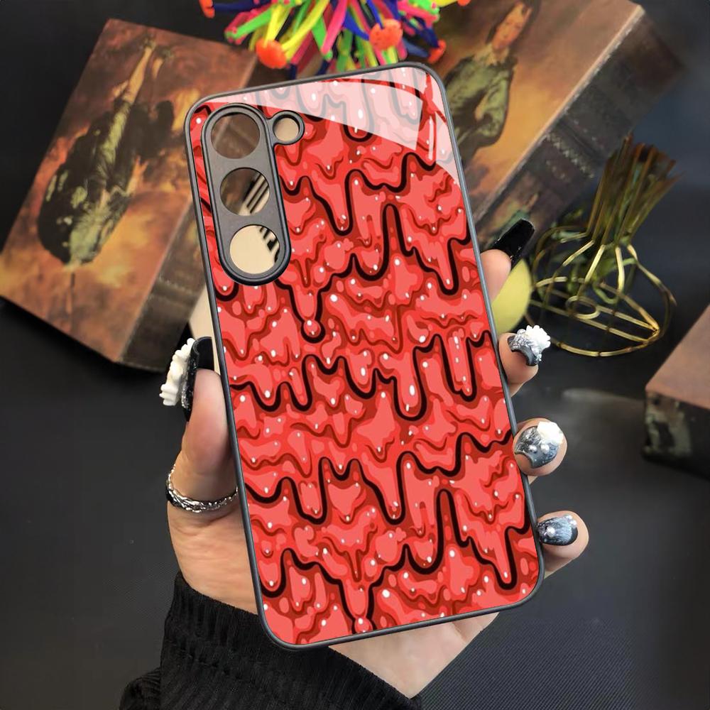 Slime Pattern Phone Case For Samsung Galaxy S25 S24 S23 S22 S20 S21 Note20 Ultra Plus Fe Colored Silver Cover