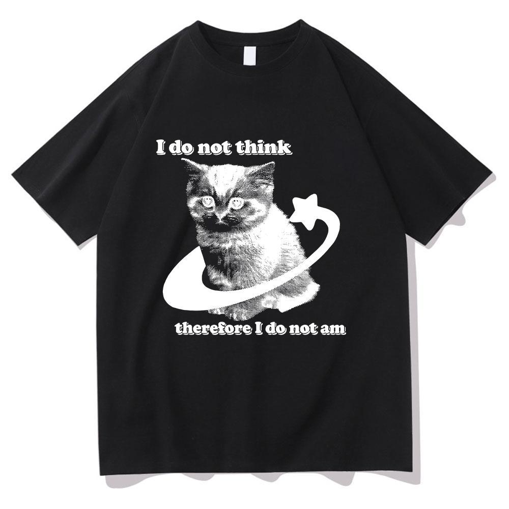 Y2k Retro Freaky Cat T Shirt Kawaii Unisexunisex Clothing Cotton Clothes Graphic Tops For Cat Lover Gifts Hight Quality T Shirts