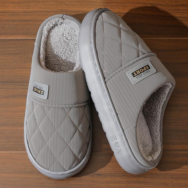 Pantofole invernali da uomo in velluto di cotone, casual, calde, con suola spessa, grandi dimensioni, antiscivolo, scarpe da interno, 38-47