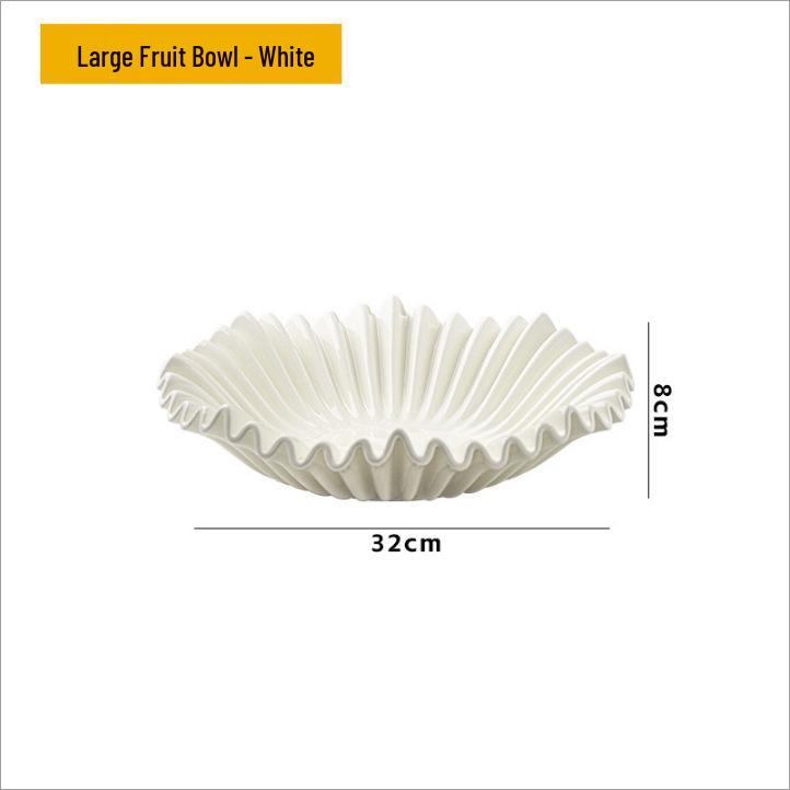 Luxury Black Ceramic Fruit Bowl - French Tabletop Decorative Tray